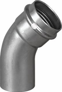 3/4 P/P STAINLESS STEEL CXFTG 45 ELBOW W/FKM