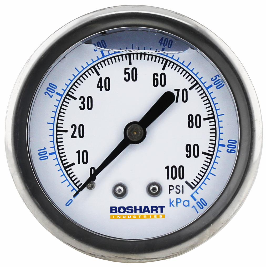 PG25CBM-100-GNL - 'No Lead 2.5" Liq 1/4"Cbm 0-100'