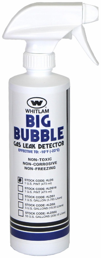 "BIG BUBBLE" GAS LEAK DETECTOR - SPRAY FORMULA (Display Box) - Pint