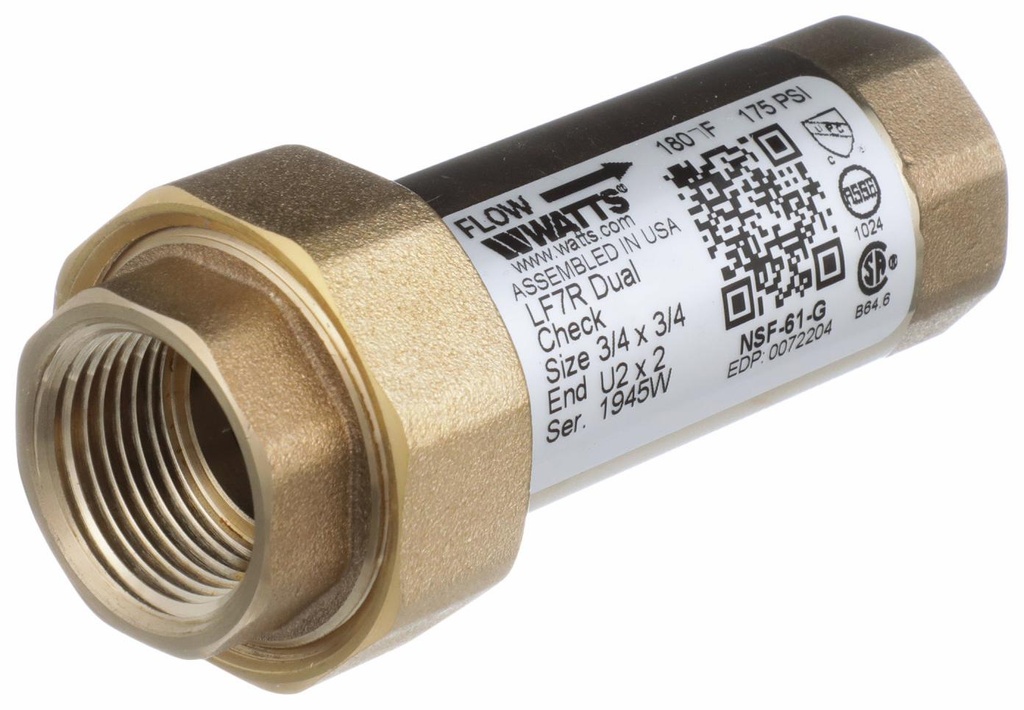 3/4 x 3/4 In LF7RU2-2 3/4 X 3/4 Dual Check Valve