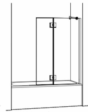 HL6 SERIES TUB SHIELD, RIGHT HINGE, SILVER/CLEAR