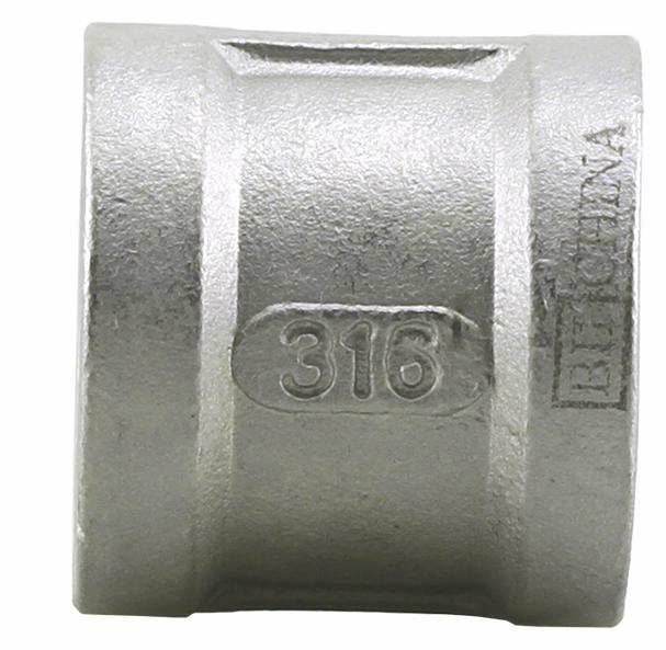 4 STAINLESS THRD 150# COUPLING