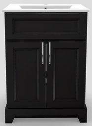 [2570407] 24" Shallow Vanity Bellrose with Slim Handles and Porcelain Sink Top