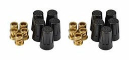 [4660890] Solid Brass Lug Nuts with Black Caps - 10 Pack
