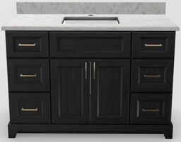 [2575065] 48" Shallow Vanity Bellrose with Square Handles and 1-Hole Quartz Top
