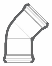 [7670932] 10"x45D PVC ELBOW CIOD DR18 BxB BLUE BRUTE