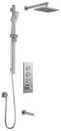 [3747910] SquareOne TB3 Thermostatic Push-Button Shower System with Wall Arm (Less Valve)