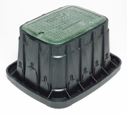 [4622790] 13 x 18 x 12 Standard Black Valve Box with Green Lid
