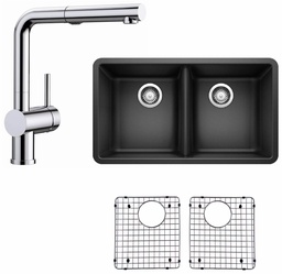 [7000007] Horizon Undermount Sink with Linus Kitchen Faucet and Sink Grids