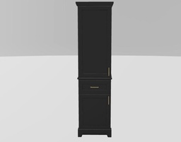 [2570588] 18" LH Linen Tower Modern Shaker Upper and Lower Doors with Square Handles