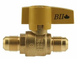 [7099962] 0835-05 - '1/2" Flare x 1/2" Flare Gas V With Yellow Handle'