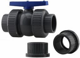 [7642270] 0925-30NL - '3" FPT Union PVC Ball V Deluxe PTFE Seat - Epdm O-Ring Seal'