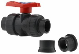 [7642251] 1-1/4" FPT Union PVC Ballv.Dlx PTFE Seat - Epdm O-Ring Seal'
