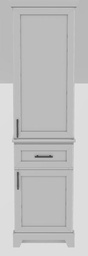 [2570599] 18" RH Linen Tower Modern Shaker Upper and Lower Doors with Bar Handles
