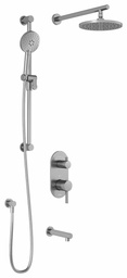 [3742630] RoundOne TD3 Thermostatic Integrated Diverter Tub and Shower System with Wall Arm