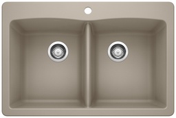 [1214240] Diamond 210 2 Bowl Drop-In Silgranit Sink