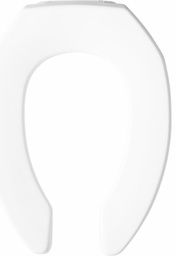 [2000700] Elongated Open Front Commercial Plastic Toilet Seatwith STA-TITE Hinges Less Cover