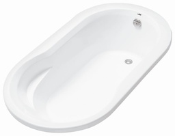 [3990520] Calico 66" x 36" End Drain Oval Drop-In Tub with Armrests