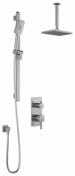 [3744312] SquareOne TD2 Thermostatic Integrated Diverter Shower System with Vertical Ceiling Arm