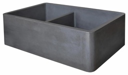 [2100510] Farmhouse Double Bowl Concrete Multi Mount Apron Front Sink