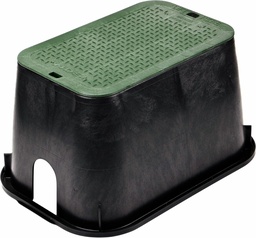 [7647872] 10 x 15 x 10 Black Valve Box with Green Drop-In Lid