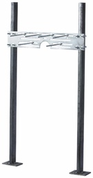 [1250875] Urinal Carrier, Plate-Type, Floor Mounted, Stl Offset Uprights/Welded Feet, Univ. Stl Hanger Support Plate, Integral Mting Brackets, Plated Hardware