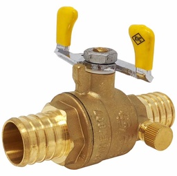 [3501117] 3/4 PEX LF WING BALL VALVE W/DRAIN