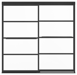 [6457355] Incognito 57 56-59" x 56.75" Sliding Tub Door with Shaker Glass & Towel Bar