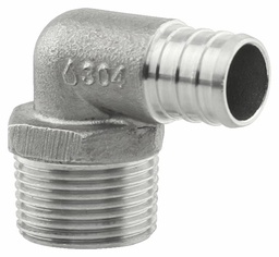[7901260] SSPEX-ME07 - '3/4" MPT 304SS Crimp PEX Male Elbow - F1807'
