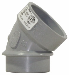 [7560240] 1 1/2"x45D PVC DWV SHORT TURN ELBOW SPxH SYSTEM 15