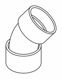 [7583210] 8"x45D PVC DWV SHORT TURN ELBOW HxH SYSTEM XFR