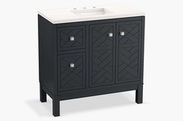 [2922605] Beauxline 36" Vanity Cabinet with Sink and Widespread Quartz Top