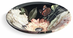 [2907458] Dutchmaster Blush Floral Carillon Round Wading Pool Bathroom Vessel Sink